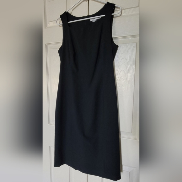 Navy Blue Square Neck Sheath Dress - Picture 1 of 15
